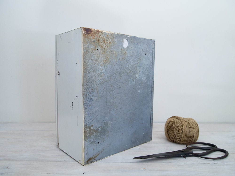 vintage white metal bathroom