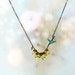 LAST ONE - Charm Necklace - Yellow Jade and Chalcedony Cluster Necklace. Chartreuse Bird Necklace
