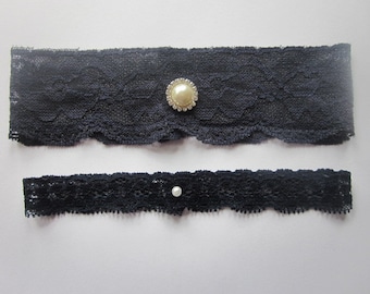 Bridal Garter Set - Navy Blue Garter Set -The Original Simply Chic Garter