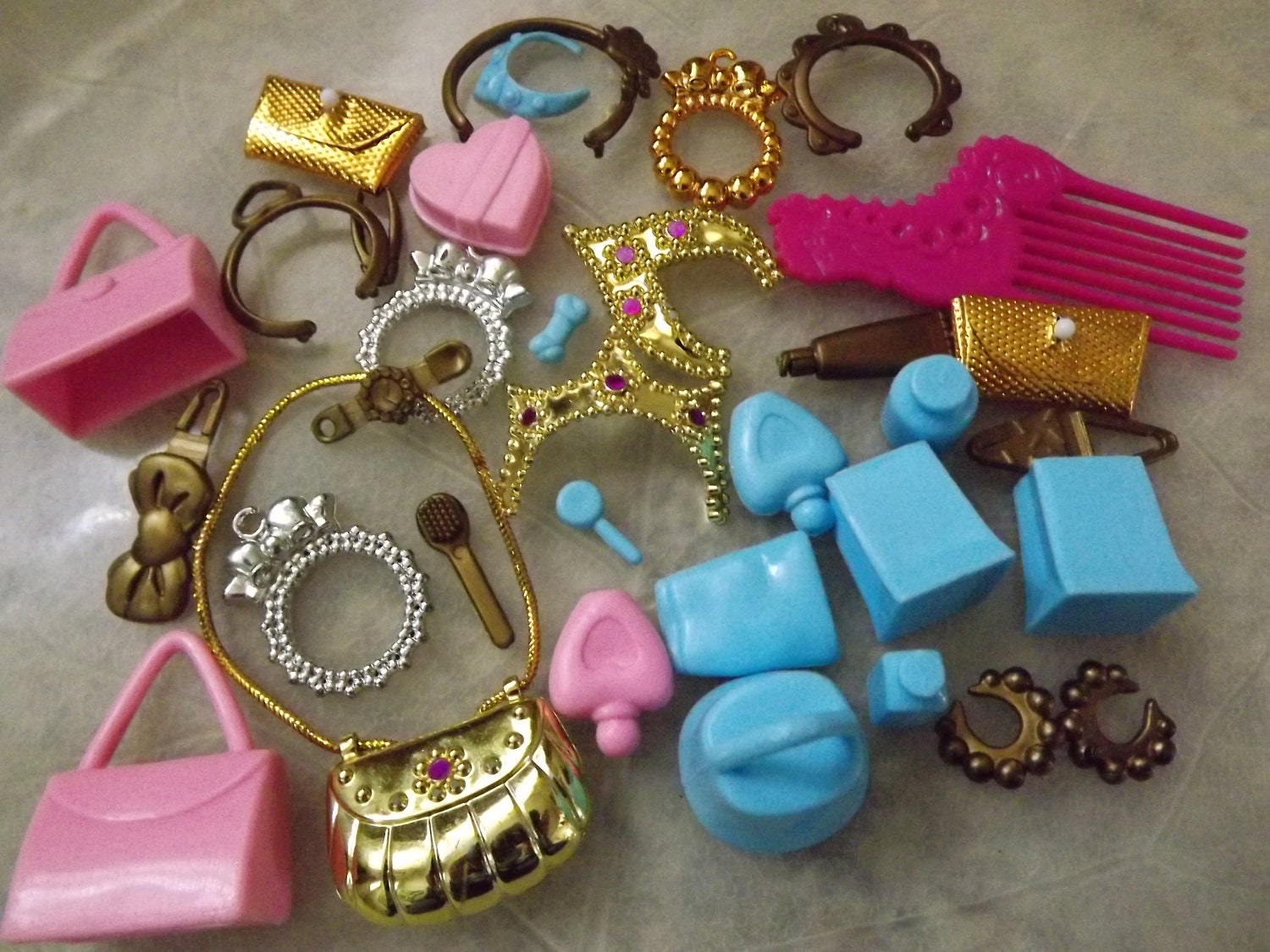 Stuff Barbies Closet with 34 accessories crown by MusesJewelry