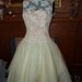 reeserved for E 1950s Beautiful lace evening gown with full skirt / prom