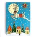 Two Nights Before Christmas Reindeer Donner over snowy village original tin art by Elizabeth Rosen