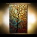 ORIGINAL Painting Oil Fine Art Multi - layer Texture Painting The Dream Tree, soft blue, ochre, sienna, brown, by P. Nizamas 36"
