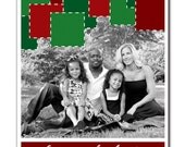 Photo Holiday Card Quilted Stitched Red Green Scrapbook Style Christmas Card Greeting Card DIY Digital or Printed - Everson style Il_170x135