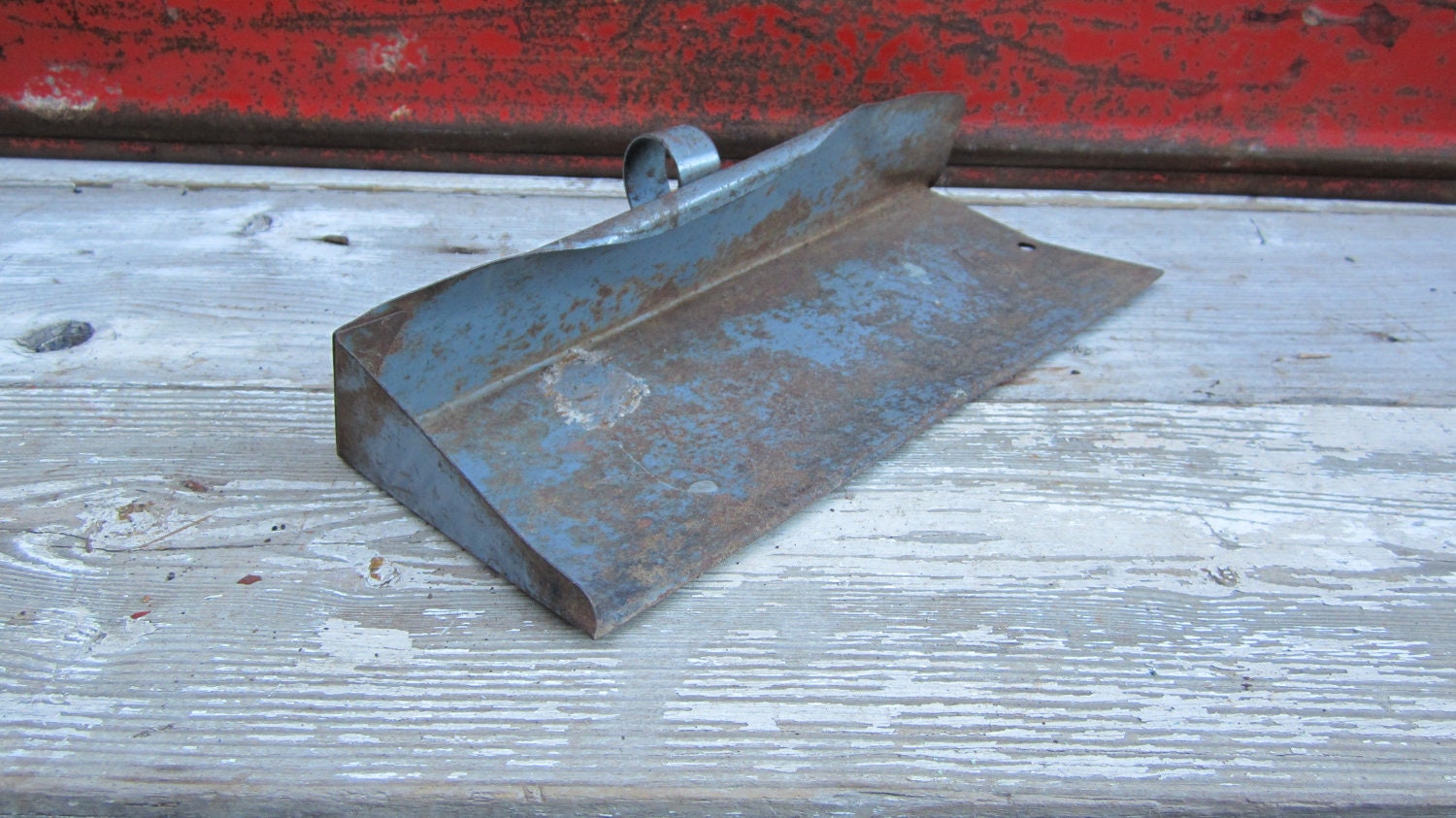 Antique Industrial Dust Pan Gray Shop Clean Up