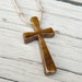 Wooden Cross Pendant - Hand Crafted Oregon Myrtle Wood: Mens Jewelry