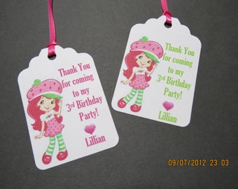 Personalized Strawberry Shortcake Favor Tags