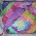 Wristlet zippered Clutch - Hand Painted Fabric - Hippie zipper pull
