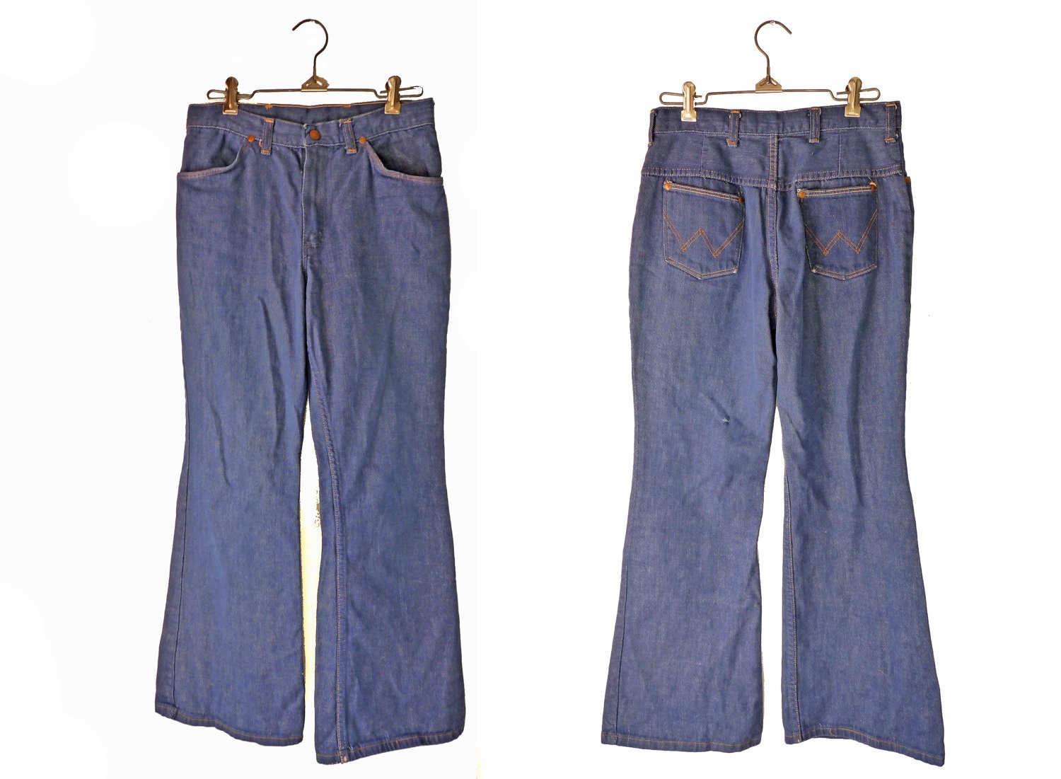 Bell bottom jeans / 1970s WRANGLER flared / by JeezumCrowVintage