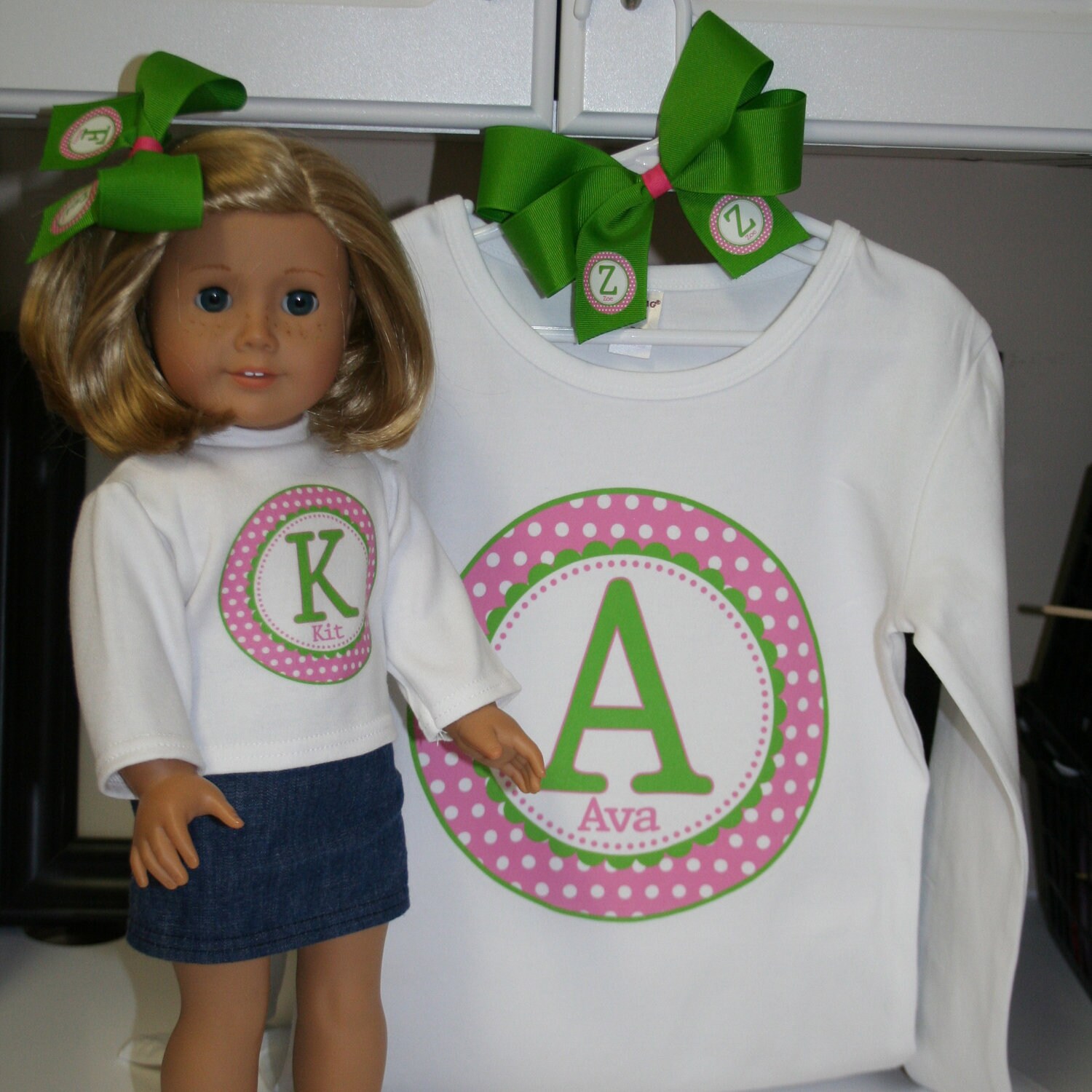 Matching Girl and Doll Shirt Set 16 Polka Dot Styles