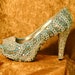 Something Blue Bridal Heels Wedding Shoes Swarovski Crystal Rhinestone and Pearl Stilettos for a Bride