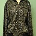 Vintage Souvenir Jacket - Japanese Style Zip Up Wind Breaker - Flashy Old Lady Jacket in Black and Metallic Silver