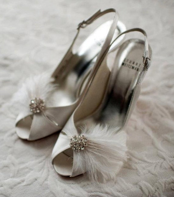 Wedding Shoe Clips Feather Shoe Clips Bridal Shoe by ShoeClipsOnly