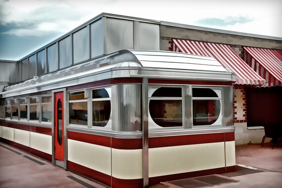 Items similar to Dining Car - Dining Car Art Print - Retro Diner ...