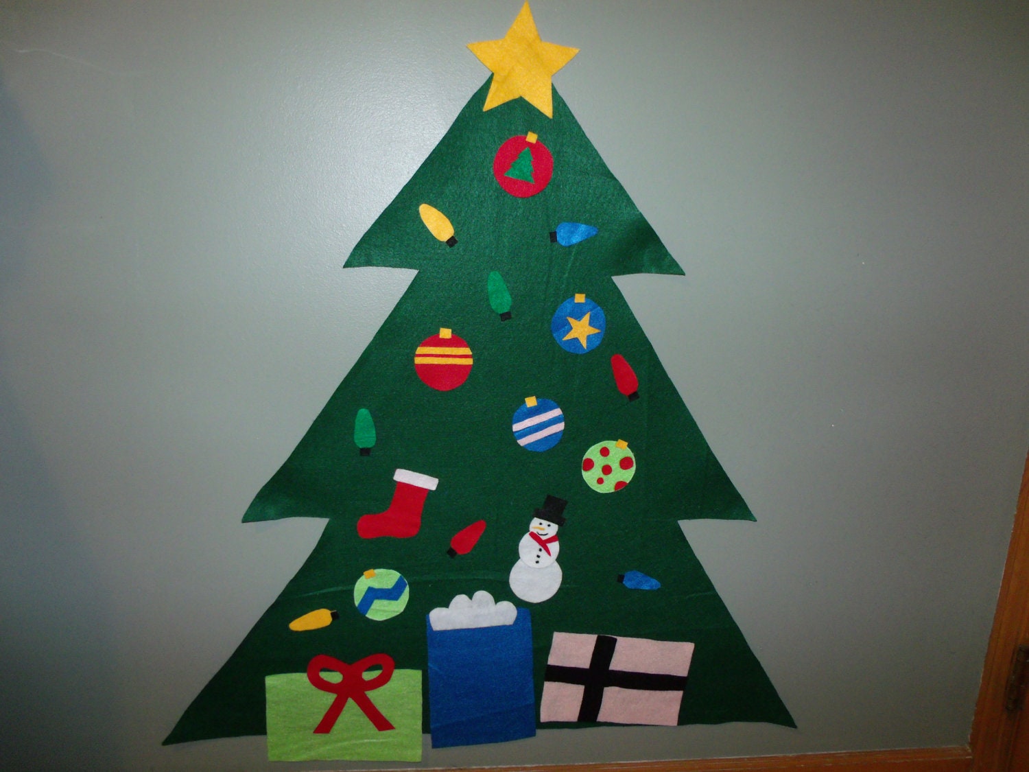 Large Handmade Felt Christmas Tree by GrowingBackwards on Etsy