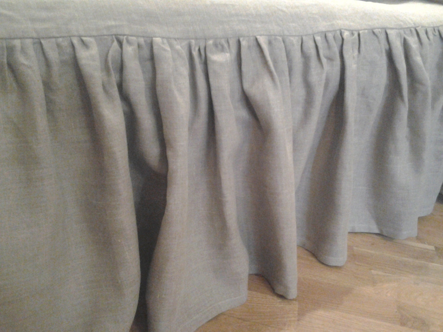 Linen Bed Skirt Grey Gray Twin ECO