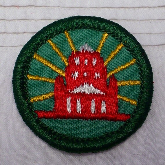 Vintage Girl Scout Badge My Community Iron On Back