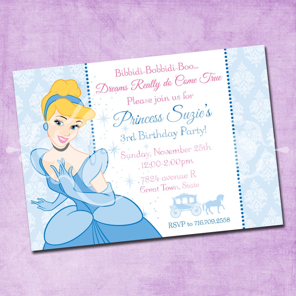 Cinderella Birthday Invitation Wording 3