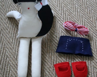 Sewing pattern,Sewing rag doll pattern, retro swimmer doll pattern, toy pattern INSTANT DOWNLOAD