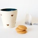 Ceramic Tumbler in Teal and Brown Hearts by RossLab