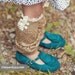 Lil Lacey Lou - Gold: Girls open-knit leg warmers w/ ivory knit lace trim and buttons legwarmers baby legs (item no. G-3-11)