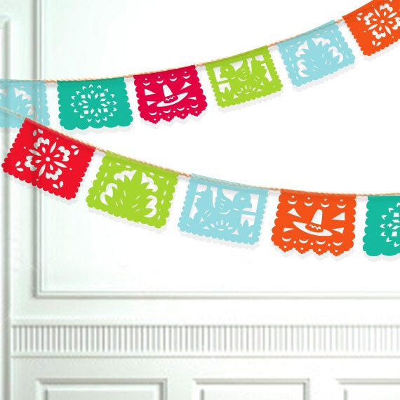 Fiesta Banner Printable Papel Picado by PaperFoxDesign on Etsy