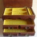 Vintage Wood Jewelry Box with Mustard Yellow Velvety Interior Large