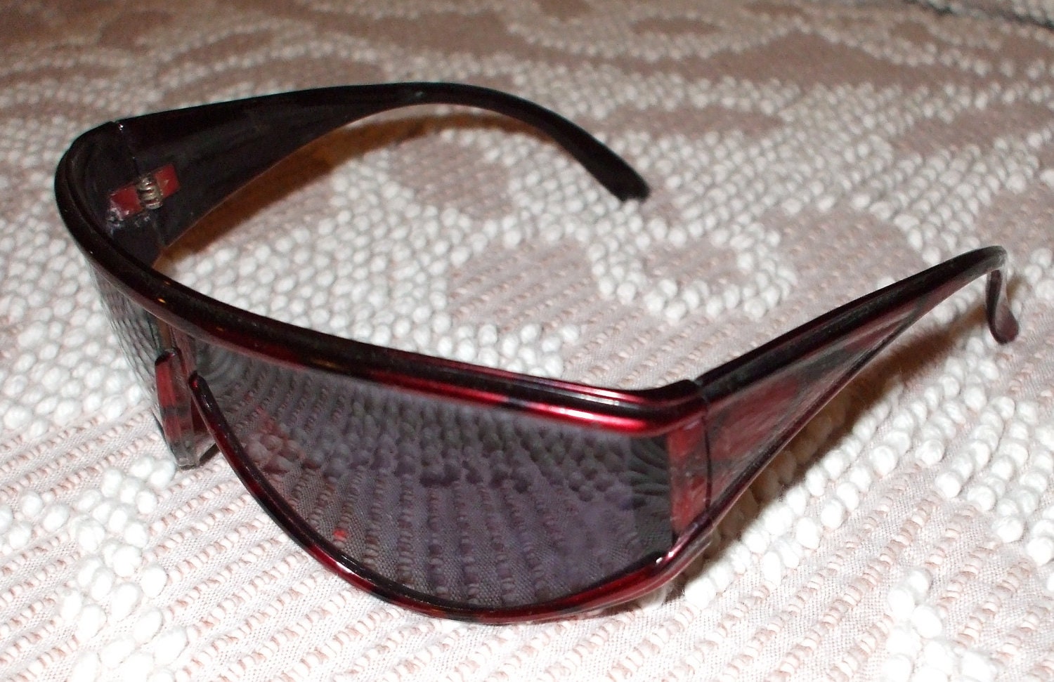 Vintage Wrap Around Sunglasses Red And Black For By Gussiesemporium 