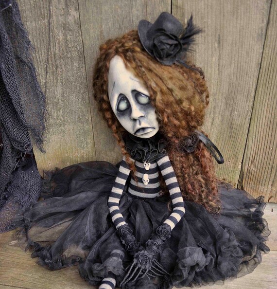 Gothic Art Doll Creepy Circus Girl Kat 30