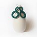 Emerald crochet earrings / Dangle circle earrings fashion jewelry / Light hoop green earrings / Fashion jewelry / Fiber earrings Aliquid