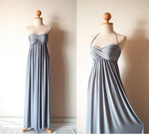 light grey evening gown