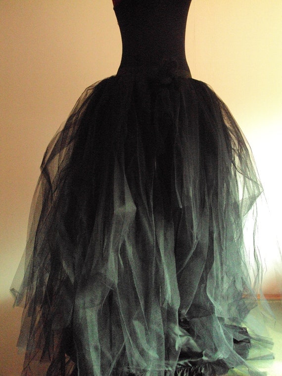 Black Tulle Skirt Halloween Goth Steampunk Witch Cosplay all