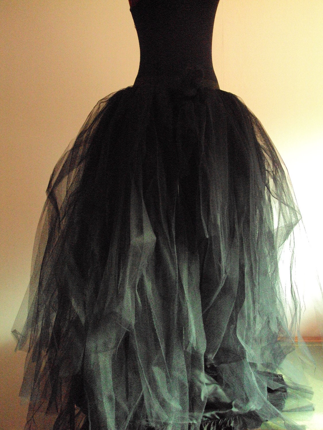 Black Tulle Skirt Halloween Goth Steampunk Bride of Dracula