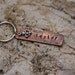 Personalized Hand Stamped Copper Key Chain with "Fleur de lis" charm
