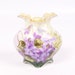 Vintage Purple Violets Vase Hand Painted Porcelain
