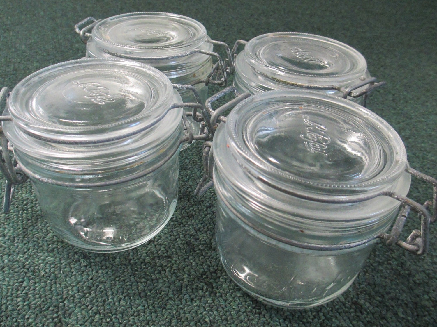 Vintage Glass Jars with flip top latch lids 200 ml Le