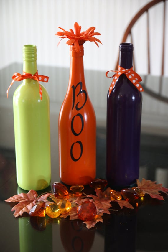 Items similar to Wine Bottle Halloween Decor on Etsy