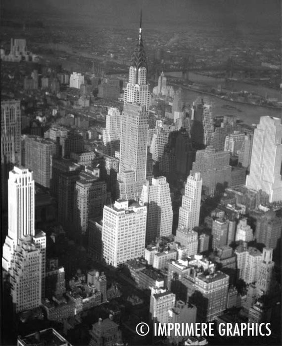 Items similar to New York City Manhattan Aerial View Early 1900s ...