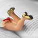 SALE! Personalized bookmark with tattoo on sexy butt. Legs in the book in Golden shoes.