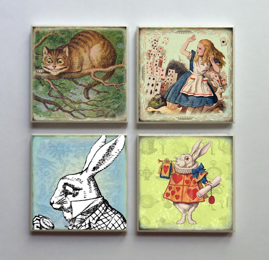 VintageStyle Alice in Wonderland Ceramic Tile by TheQuotedPage