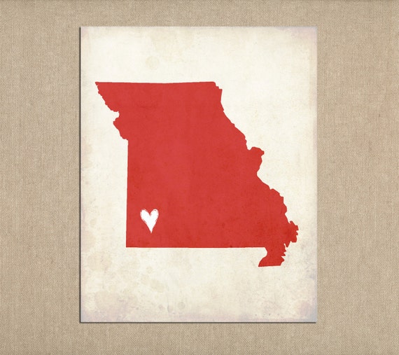 Missouri Love Personalized State Map Art by meredithpdesigns