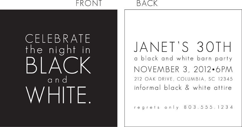 Black and White Party Invitations | Party Invitations ...