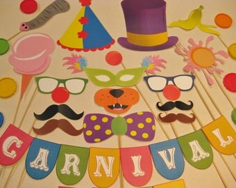 PDF - Circus / Carnival photo booth props/decorations/craft - printable DIY