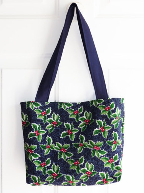 Items Similar To Christmas Holiday Holly Tote Bag On Etsy