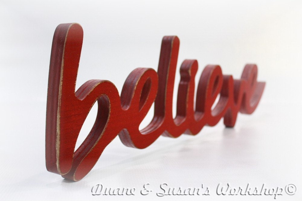 believe Sign, Wall hanging, Shabby chic, cottage, wooden letters, home decor, wood sign, Housewares, Wall Decor