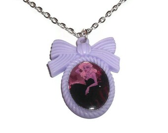 Ursula Necklace, Purple Cameo Necklace, Alternative Disney