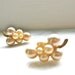 Vintage Pearl Earrings Grape Design Screw On Cluster Faux