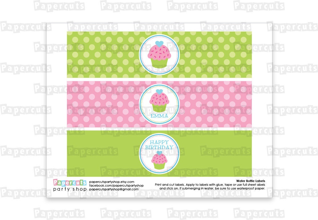 Cupcake Theme SMALL Happy Birthday Party by PapercutsPartyShop