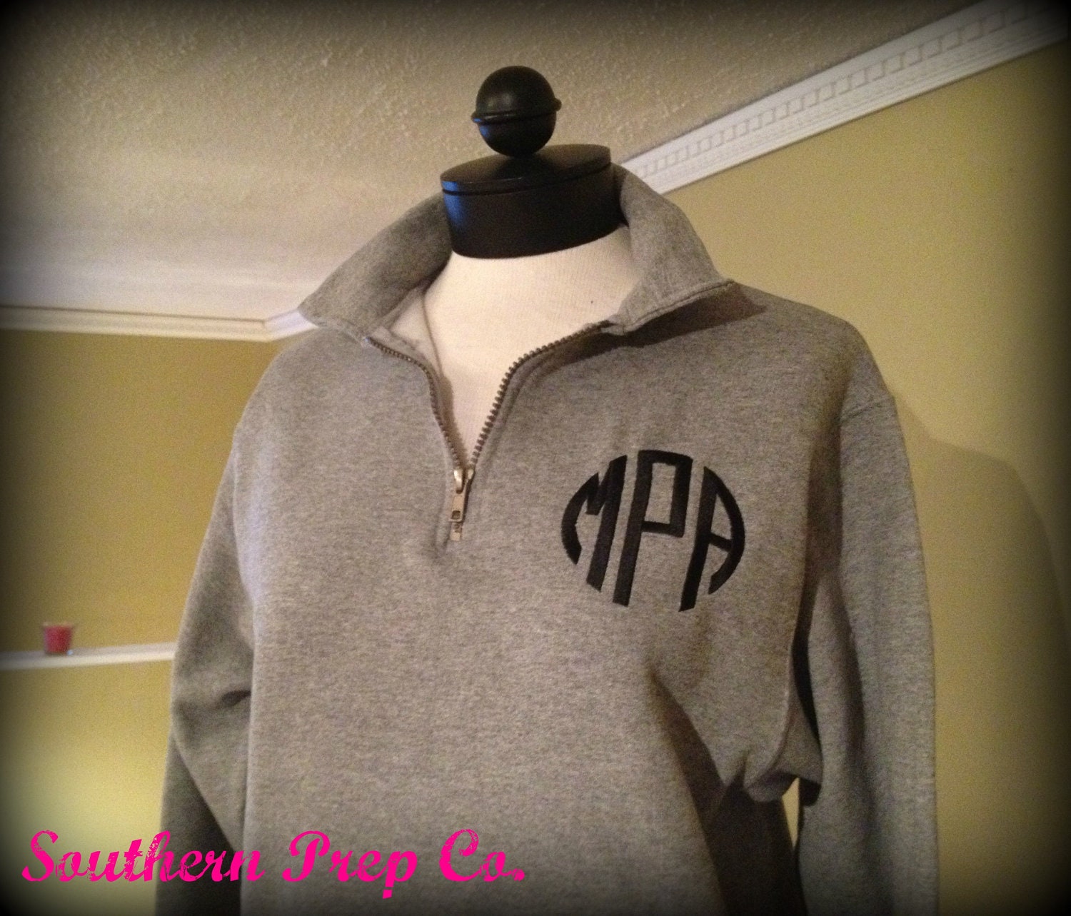 Monogrammed Ladies Quarter Zip Pullover