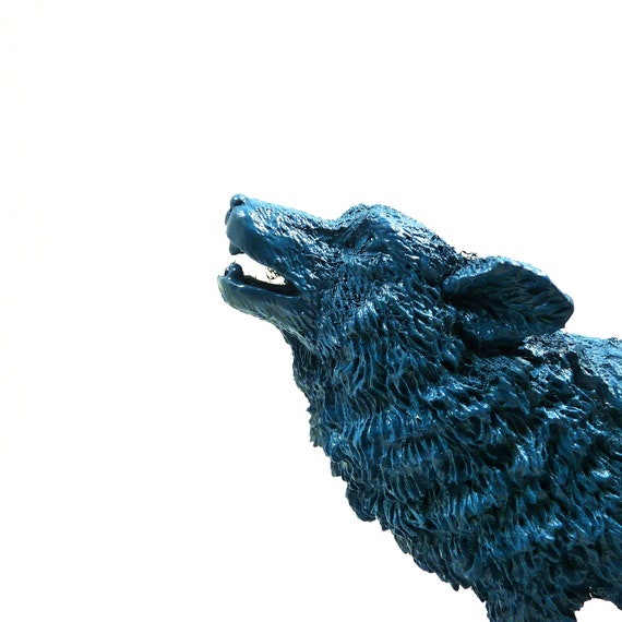 painted wolf figurines